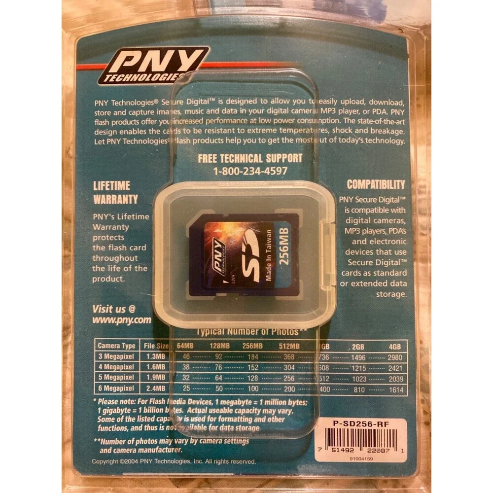 PNY Technologies PSD256-RF 256MB SD Card (BRAND NEW!)